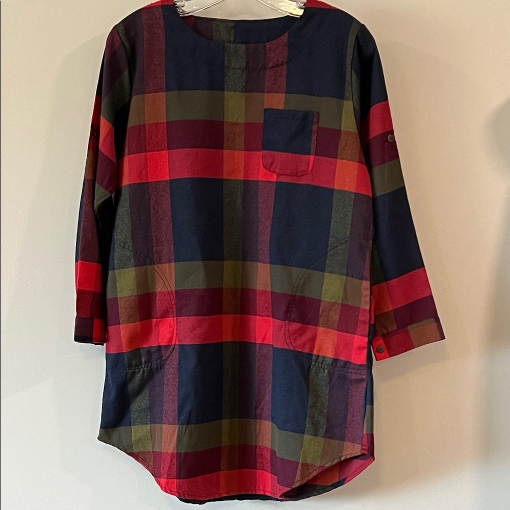 Yoko Girl - flannel plaid tunic dress